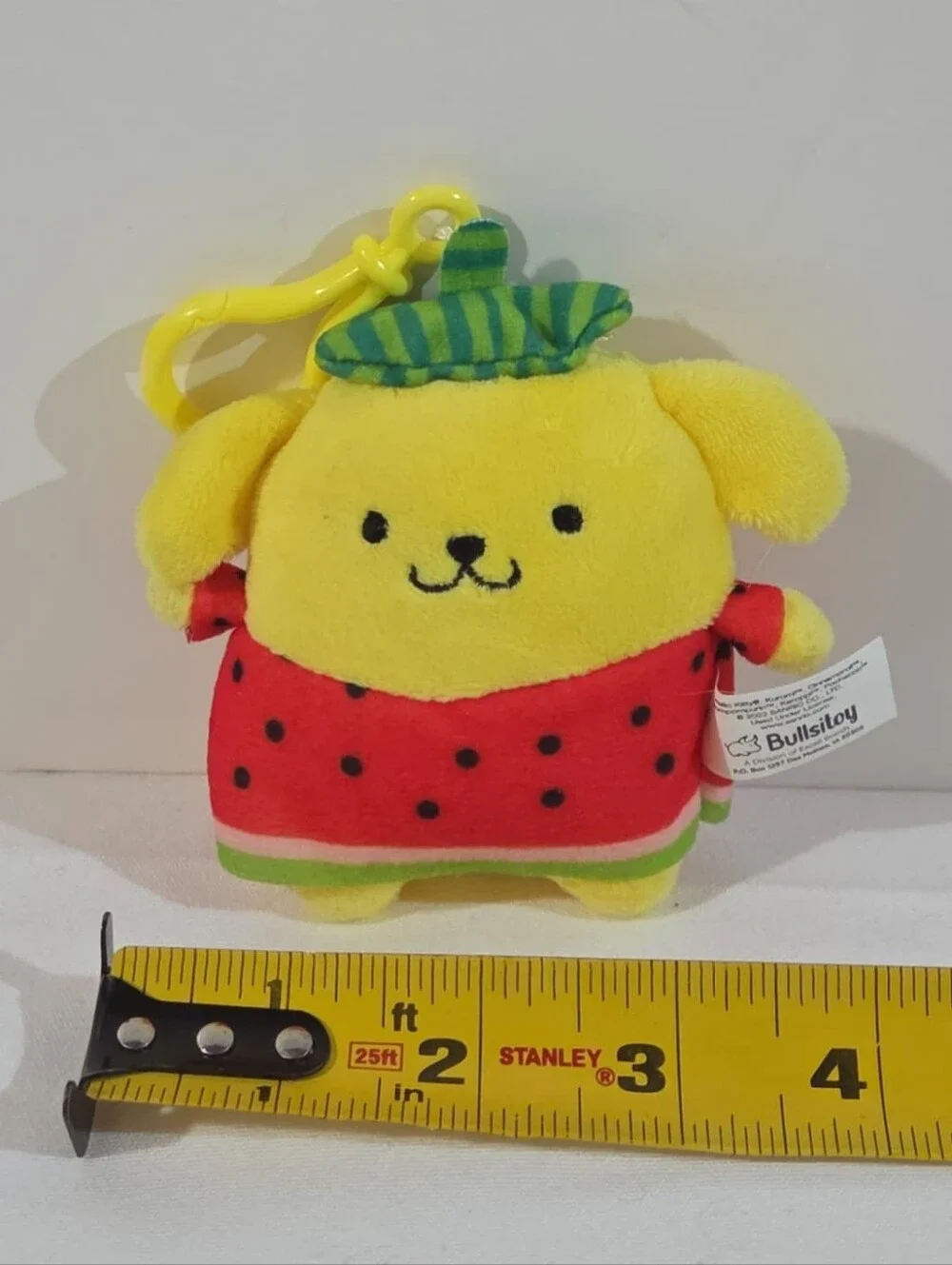 Pompompurin watermelon outfit plushie keychain